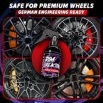 Carfidant Rim Reactor Wheel Cleaner Spray – No Scrub Formula with Purple Iron Remover Reaction – Removes Brake Dust & Grime – Safe for All Wheels (Aluminum, Chrome, Black) – pH Neutral – 16oz - Image 7