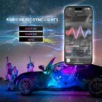 OPT7 Aura DreamColor RGB-IC Car Interior Ambient Light, 6PC Single Row LED Strips, Color Chasing Light Kit w/APP & Remote Control, Universal for Vehicles SUV Truck Pickup Van - Image 7