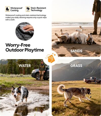 Wigoo Dog Car Seat Cover for Back Seat, 450lbs Hardbottom Dog Hammock, Waterproof & Anti-Scratch Backseat Protector for 1-4 Large/Medium Dogs, Seat Extender for SUV Medium Truck, Size-L, Black - Image 4