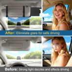 Veharvim Sun Visor Extender for Car (Polarized, UV400, PC Lens, Side Sunshade, Straps&Adjusters), Car Visor Extender Sun Blocker, Visor Extender Attachment, Anti-Glare for Safe Driving(Driver Side) - Image 2