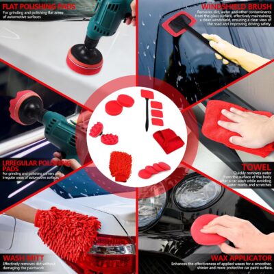 35Pcs Car Detailing Kit, Car Cleaning Kit with Windshield Cleaning Tool and Tool Box, Interior & Exterior Auto Care Supplies and Brushes (B：35PCS-R) - Image 6