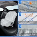 Baby Car Seat Sun Shade Cover - Keep Baby's Carseat Cooler Foldable PET Aluminium Cover for UV Protection, Dust - Image 2