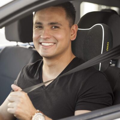 Goodyear Car Neck Pillow, Soft Memory Foam Headrest Pillow for Driving, Ergonomic Car Seat Headrest Cushion with Adjustable Strap, Breathable & Removable Cover, Neck Pain Relief, Black - Image 2