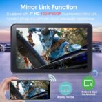 Portable Wireless Carplay Car Stereo, 7" HD Touchscreen for Car with Apple CarPlay & Android Auto with Backup Camera/Mirror Link/Voice Control/Bluetooth/GPS/AUX/FM Satellite Radio for All Vehicles - Image 4