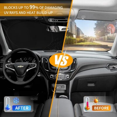 Sunshade Sun Shield for Mercedes-Benz C-Class W205 C250 C300 C400 SLK SLS CLA CLS CL-Class 2008-2023 2024 Window Shade Windshield Cover Sun Visor Protector Car Accessories Block UV Rays Heat - Image 6