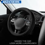 Skechers Steering Wheel Cover, Memory Foam Car Steering Wheel Cover,14.5-15inch Anti-Slip Safety Comfortable Desgin, Universal Accessory for Diverse Cars, Truck,SUV (Black & Black) - Image 3
