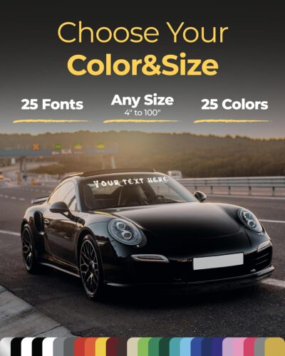 Custom Windshield Decal - Personalized Text Decals for Vehicles - Waterproof Custom Decals for Cars, Truck, SUV, Vehicle Lettering - Car Window Sticker from 12 to 48 inches - Car Decal Banner - Image 4