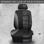 CAR PASS Line Rider Sporty Front Seat Covers,Gray Car Seat Covers Two Front Seats Only, Airbag Compatible,Universal Fit Sedans,Cars,Vans,SUV,Truck(Black and Gray) - Image 6