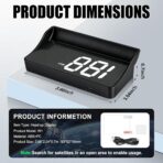 SINGARO Heads up Display for Cars, USB Plug Digital GPS HUD Speedometer with HD Large Font, Universal Mile HUD Head up Speed Displays, Car Interior Accessories for Women and Man(White) - Image 2