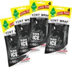Little Trees Vent Wrap Air Freshener 4-Packs Car Air Freshner (Black Ice)