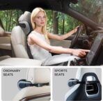 BEBAS Car Headrest Pillow, Memory Foam Neck Support Pillow for Cars - Ergonomically Designed for Long Drives, Travel & Commuting, Pain Relief with Removable & Washable Cover (Black Gray, 1-Pack) - Image 5