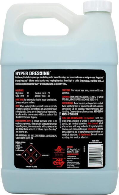 Meguiar's D17001 Hyper Dressing - 1 Gallon – Give Your Car’s Trim Pieces the Best Shine & Gloss - Image 3