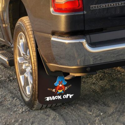 Plasticolor 000502R01 Yosemite Sam Back Off Easy Fit Mud Guard 11" - Set of 2,Multi-colored - Image 4
