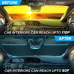 Car Windshield Sun Shade Foldable | Front Windshield Shade for Sun, Heat and UV Rays | Sunshade for Car Front Window and Interior Sun Protection | Medium (28 x 31 inches) - Image 8