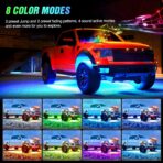 Nilight 6Pcs Car Underglow Neon Accent Strip Lights 300 LEDs RGB Multi Color DIY Sound Active Function Music Mode with APP Control and Remote for Van SUV Truck - Image 5