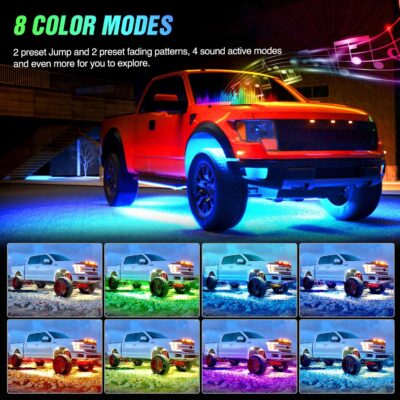 Nilight 6Pcs Car Underglow Neon Accent Strip Lights 300 LEDs RGB Multi Color DIY Sound Active Function Music Mode with APP Control and Remote for Van SUV Truck - Image 5