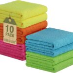Microfiber Cleaning Cloth, 10 Pack Reusable Microfiber Towels for Cars Lint Free Cleaning Shop Towel Rags for Home Kitchen Automotive Bar Mechanic Restaurant Garage, 11.5"x 11.5", Multicolor
