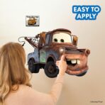 Disney Pixar Cars Wall Decals - 16" x 23" Tow Mater Vinyl Stickers for Bathroom Nursery Bedroom Decor - Peel and Stick Room Decorations - Image 3