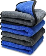 4PCS Microfiber Towels for Car, 12" x 16" 600GSM Cleaning Rags Ultra Absorbent Dusting Cloth, Scratch-Free Drying & Detailing Towel Wash Cloths for Car Interior & Exterior
