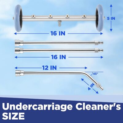 RIDGE WASHER Pressure Washer Undercarriage Cleaner, 16 Inch Undercarriage Washer with Foam Cannon, Under Car Cleaner with Straight Extension Wand, 4000 PSI - Image 7