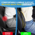 Lumbar Support Pillow for Car, Memory Foam Lumbar Pillow for Lower Back Pain Relief - Back Cushion for Driving, Chair Support for Car-Office Chair, Wheelchair - Black - Image 4