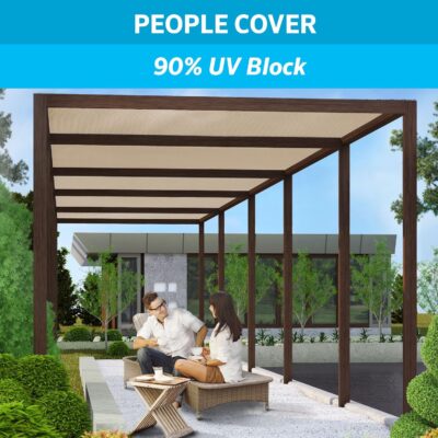 Coolaroo 90% UV Block Heavy Duty Sun Protection Fabric - Breathable Outdoor Shade Cover for Pergolas, Patios, Pets, Vehicles, and Play Areas, Tear-Resistant HDPE, 6ftx100ft Roll, Wheat - Image 3