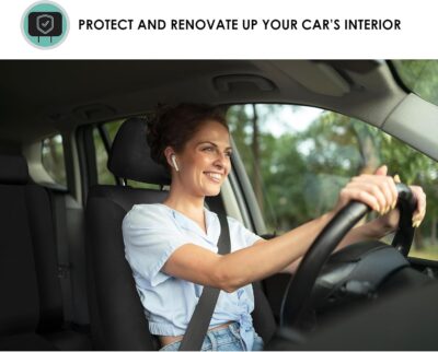 FH Group Universal Car Seat Covers Full Set for SUV Truck Sedan Vans | All-Purpose Cloth Seat Cover Set Airbag Compatible Washable Split Bench Protector Interior Upgrade - Black - Image 4