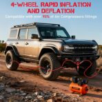 4 Tire Inflation Deflation System,Fits up to 200" Wheelbase,300psi Digital Tyre Pressure Gauge and Plastic Suitcase,4 Tire Inflation Kit for Truck,Car,Trailers,Motorcycles - Image 6