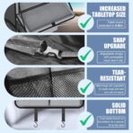 Car Backseat Organizer with Tablet Holder,11 Storage Pockets with Foldable Food Tray, Protector Kick Mats for Kids, Travel Accessories Organizer (Gray, 2Pack with Food Tray) - Image 6