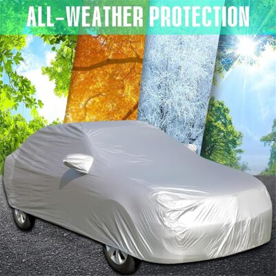 ikaufen Car Cover Waterproof All Weather for Automobiles, Car Cover Dirtproof, Scratch Resistant, Snowproof UV Protection Windproof, Universal Fit for Sedan (117-185 inch) - Image 6
