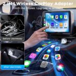 2026 Mini Wireless CarPlay Android Auto 2 in 1 Adapter - Converts Wired to Wireless Car Play Dongle, 5.8GHz Fast Bluetooth Receiver for 2016+ Vehicles, Plug & Play Auto Connect (USB-A/C) - Image 4
