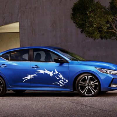 TOMALL 50'' 2Pcs Wolf Car Sticker Decal for Car Body Side Stickers Auto Wolf Graphics Racing Sports Stripes Stickers for SUV Off-Road Vehicles Car Hood Trunk Universal Waterproof Vinyl Sticker (White) - Image 5