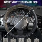 CAR PASS Bling Diamond Leather Steering Wheel Cover, With Sparkly Crystal Glitter Rhinestones Universal Fit 14"1/2-15" Car Wheel Protector for Women Girl Fit Suvs,Vans,Sedans,Car,Trucks, Black Diamond - Image 7