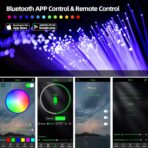 GIDERWEL Fiber Optic Light for Car/Ceiling Star Lighting,Music/APP Control Starlight Headliner Kit,Car Atmosphere Lamp with RF Remote 200pcs 0.03in 6.5ft Fiber Cable RGBW LED Light Engine - Image 2