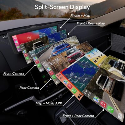 8.1" Portable Wireless Carplay Car Stereo, Apple CarPlay & Android Auto, 2K Built-in Dash Cam, 1080P Backup Camera, Plug & Play Touchscreen with Offline GPS Navigation, Bluetooth 5.2 for Truck SUV RV - Image 4