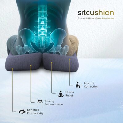 Car Seat Cushion for Long Driving – X Large Memory Foam Seat Cushion for Sciatica & Tailbone Pain Relief, Orthopedic Coccyx Cushion with Non-Slip Bottom, Back Pillow for Car, Truck (Black) - Image 8