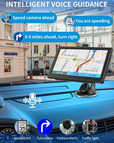 GPS Navigator for Car, Truck GPS with 7'' Touchscreen, Free Lifetime Updates, Car Navigation System with Turn-by-Turn Voice Guidance, Speed & Red Light Warning for All Cars (Black) - Image 4