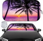 Windshield Sun Shade, Car Sun Shade Windshield, Reflector Sunshade Offers Ultimate Protection for Car Interior, Reflective Polyester Blocks Heat for Cars,Trucks,SUVs (57 x 31.5 in)