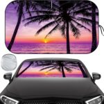Windshield Sun Shade, Car Sun Shade Windshield, Reflector Sunshade Offers Ultimate Protection for Car Interior, Reflective Polyester Blocks Heat for Cars,Trucks,SUVs (57 x 31.5 in)