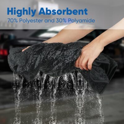 HOMEXCEL Professional Car Drying Towel (36"x 24") with Twisted-Loop Technology, 1200GSM for a Streak-Free Finish – Microfiber Towels for Cars, Trucks, SUVs, RVs and Motorcycles - Image 3