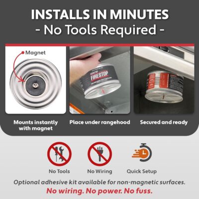 Rangehood® Fire Suppressor – Automatic StoveTop Fire Suppressor for Residential Kitchen Safety – Easy to Install, Direct Flame-Activated, Non-Toxic Fire Suppression System (1 Pair) - Image 7