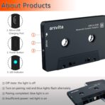 Arsvita Car Audio Bluetooth Wireless Cassette Receiver, Tape Player Bluetooth 5.0 Cassette Aux Adapter, Black - Image 5