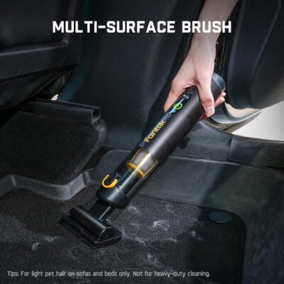 Fanttik Slim V10 APEX Cordless Car Vacuum, 4-in-1 Portable Mini Handheld Vac, 19kPa Suction Power, Upgraded Smart Digital Display, 2 Suction Modes for Small Jobs, Car, Office Desk, Keyboards (Black) - Image 8