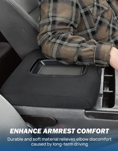 JOYTUTUS Center Console Cover Compatible with Silverado Sierra 2014 2015 2016 2017 2018 Jump Seat, Neoprene Arm Rest Armrest Cover for Car, Durable Middle Console Cover Replacement for Trucks - Image 5
