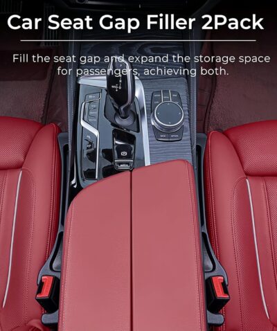 Car Seat Gap Filler, 2-Pack No-Drop Seat Side Gap Seam Filler Organizer with Phone Holder, Universal Fit Fill The Gap Between Seat & Console, Perfect for Car, SUV, Truck - Image 2