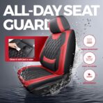 FREESOO Black Red Car Seat Covers Full Set - Faux Nappa Leather Seat Covers for Cars, Breathable Waterproof Front Seats with Lumbar Support and Rear Seat Cover, Fit for Automotive Sedans SUVs Pickups - Image 5