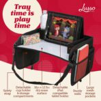 Lusso Gear Car Seat Tray - Dry-Erase Lap Desk for Kids Travel Activities - Snack & Cup Holder for Car Back Seat Organizer - Tablet Stand for Toddler Travel Essentials - Black - Image 2