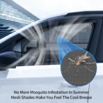 Aokway Car Side Window Sunshades, Driver Car Window Screen Mesh, Universal Fit for Camping and UV Protection (Black, Front Side 2pcs) - Image 6