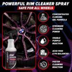 Carfidant Rim Reactor Wheel Cleaner Spray – No Scrub Formula with Purple Iron Remover Reaction – Removes Brake Dust & Grime – Safe for All Wheels (Aluminum, Chrome, Black) – pH Neutral – 16oz - Image 2