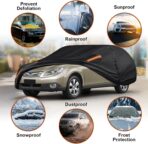 KEYOOG Car Cover Waterproof All Weather Fit for 2006-2024 MERC-edes Benz ML/GLE Series, 600D Oxford Cloth Heavy Duty, Sun Hail Protector Seal Skin Outdoor Car Covers with Door Zipper/Cotton Lining - Image 3